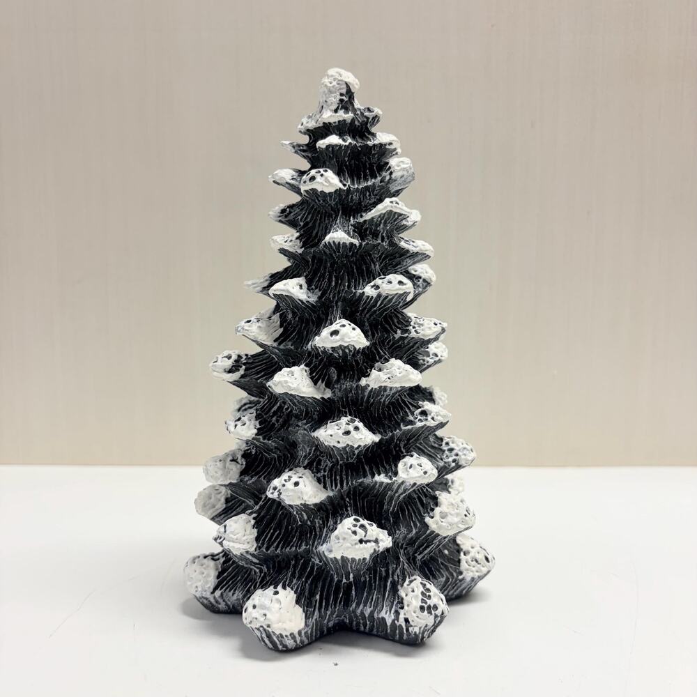 Vintage Mervyns Village Square Pine Tree Snow Christmas Decor Large Size